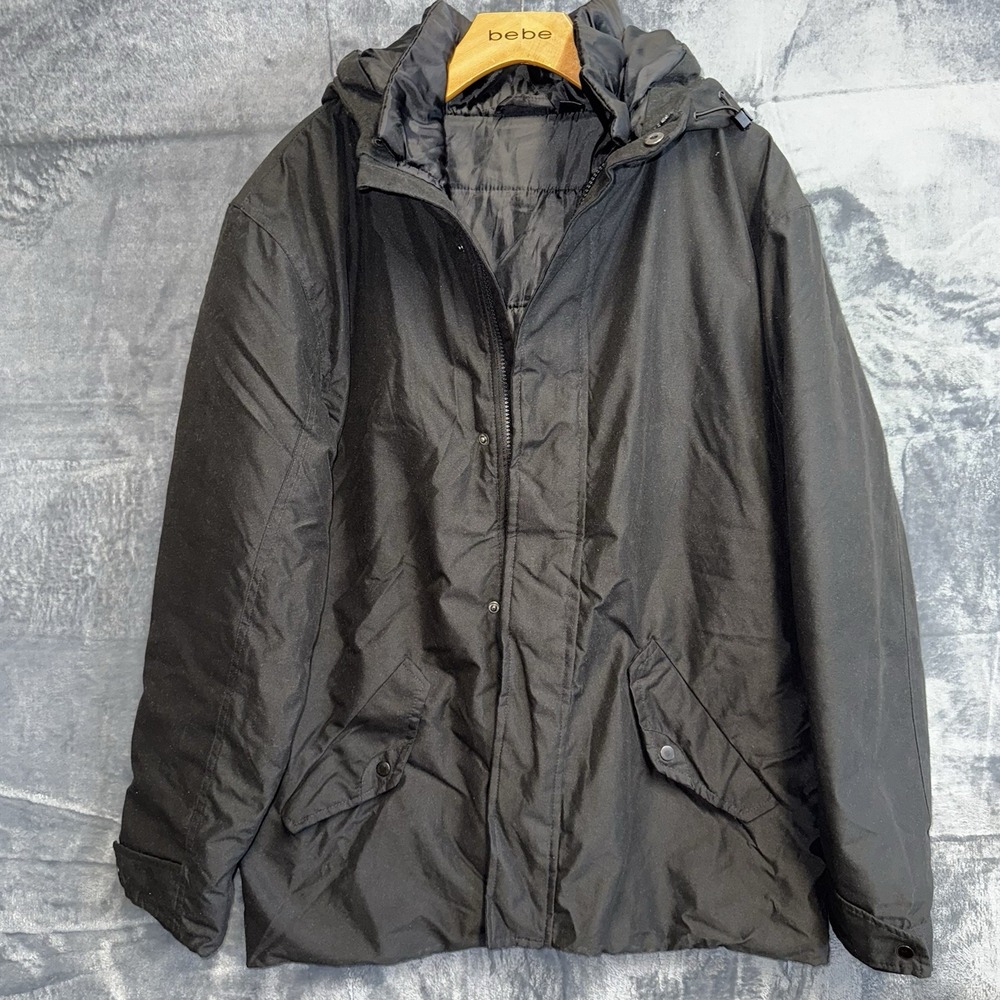 Livergy Men's Medium Jacket EUR 48/50 Black Zip Up With Hoody 016